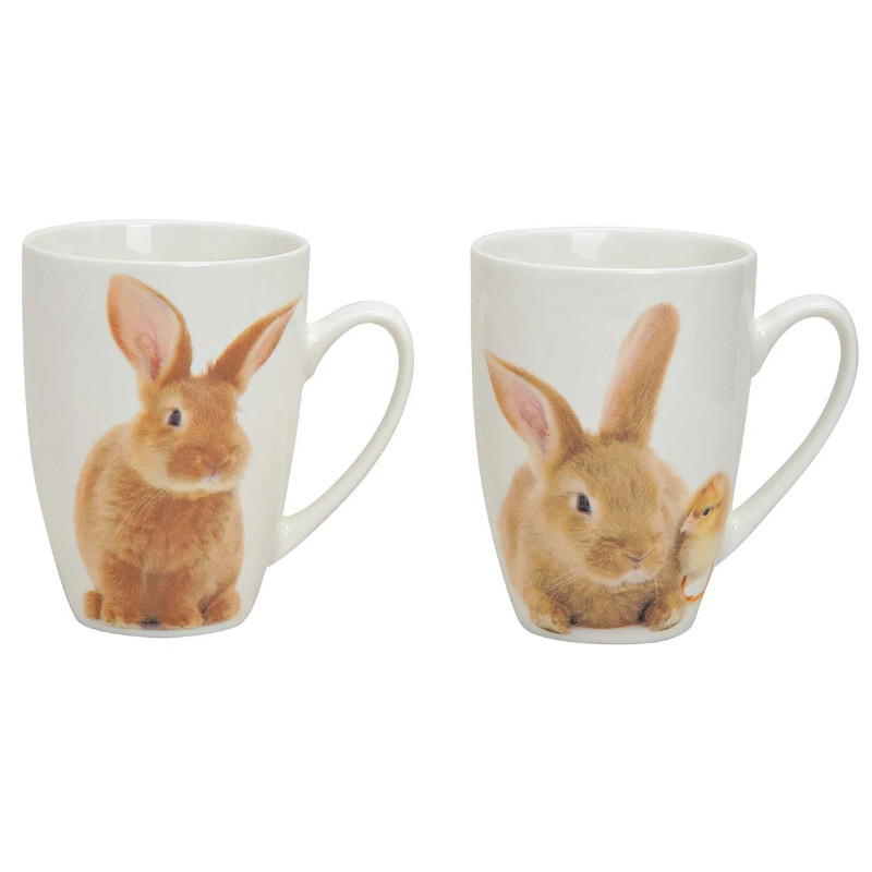 Osterbecher Porzellan Hase 340 ml Weiß 2 Designs